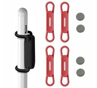 BE-TOOL Lot de 4 porte-crayons magnétiques en silicone doux et durable pour stylos de cuisine, papeterie, clés, câbles de données (rouge)