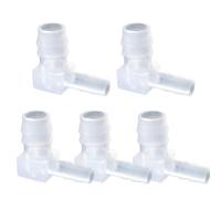 BE-TOOL Lot de 5 raccords d'adaptateur de tuyau coudé à 90 degrés - Connecteur de tuyau barbelé réducteur, connecteur ondulé en plastique pour système d'irrigation de jardin (4 x 6 mm)