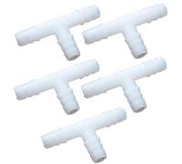 BE-TOOL Lot de 5 raccords d'adaptateur de tuyau en T - Raccord de tuyau barbelé égal, connecteur ondulé en plastique pour système d'irrigation de jardin (12 mm)