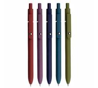 BE-TOOL Lot de 5 stylos à encre gel rétractables de 0,5 mm à pointe fine et lisse avec clip pour prise de notes, écriture quotidienne (vintage)