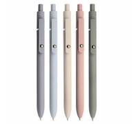 BE-TOOL Morandi Lot de 5 stylos à encre gel rétractables à pointe fine et lisse avec clip pour prise de notes, écriture quotidienne Noir 0,5 mm