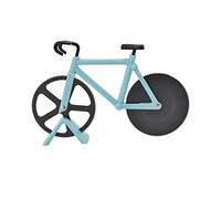 BE-TOOL Roulette à pizza en forme de vélo, double coupe-pizza en acier inoxydable, antiadhésive, avec un support, pour les amateurs de pizza à la maison (1 paquet, bleu clair)