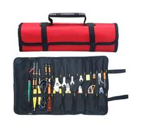 BE-TOOL Sac à outils portable 22 poches en toile Oxford 600D enroulable pour outils, rangement facile et portable, idéal pour les travaux manuels, les bricoleurs, les réparateurs Rouge