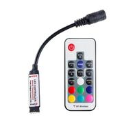BE-TOOL Télécommande IR - Contrôle de vitesse LED - Noir | Plastique, télécommande RF sans fil, 16 couleurs et 4 modes de lueur dynamique, pour bandes lumineuses LED 5050 3528 et