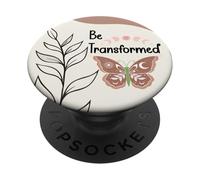 Be Transformed Butterfly Christian Bible Verse Romans 12:2 PopSockets PopGrip Adhésif