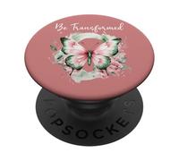 Be Transformed Butterfly Christian Bible Verse Romans 12:2 PopSockets PopGrip Adhésif