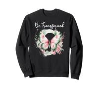 Be Transformed Butterfly Christian Bible Verse Romans 12:2 Sweatshirt