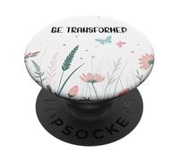 Be Transformed Butterfly Christian Romans 12:2 Bible Verse PopSockets PopGrip Adhésif