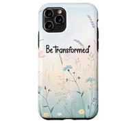 Be Transformed Christian Blue Floral Bible Verse Romans 12:2 Coque pour iPhone 11 Pro