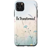 Be Transformed Christian Blue Floral Bible Verse Romans 12:2 Coque pour iPhone 11 Pro Max