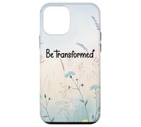 Be Transformed Christian Blue Floral Bible Verse Romans 12:2 Coque pour iPhone 12 Mini