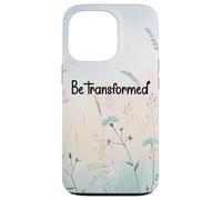 Be Transformed Christian Blue Floral Bible Verse Romans 12:2 Coque pour iPhone 13 Pro