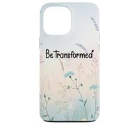 Be Transformed Christian Blue Floral Bible Verse Romans 12:2 Coque pour iPhone 13 Pro Max
