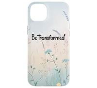 Be Transformed Christian Blue Floral Bible Verse Romans 12:2 Coque pour iPhone 14 Plus