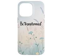 Be Transformed Christian Blue Floral Bible Verse Romans 12:2 Coque pour iPhone 14 Pro Max