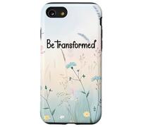 Be Transformed Christian Blue Floral Bible Verse Romans 12:2 Coque pour iPhone SE (2020) / 7/8
