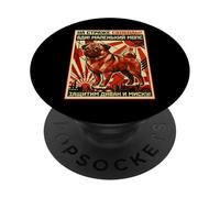 Be Vigilant, Little Pug! Chien rétro soviétique PopSockets PopGrip Adhésif