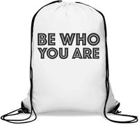 Be Who You are Sac de sport décontracté avec cordon Blanc