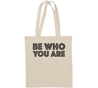 Be Who You are Sac fourre-tout en coton naturel Blanc