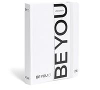 BE YOU - Agenda 2025-2026, 12 Mois, septembre 25 - août 26, couverture flexible, fermeture avec élastique, dimensions 12,5 x 16,5 cm, couleur blanche