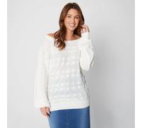 Be You Bardot Cream Cable Knit Jumper Crème 8-10 Female