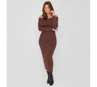 Be You Bardot Knitted Jumper Dress Marron 24 (5XL) Female