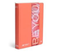 BE YOU - Color Bright Energy, agenda scolaire 2025-2026, agenda 12 mois daté, format facile 12,5 cm x 16,5 cm, couverture transparente, journal avec autocollant et marque-page