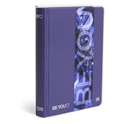 BE YOU - Color Futuristic Glow, Agenda scolaire 2025-2026, Agenda 12 mois daté, format standard 13,5 cm x 18,2 cm, couverture transparente, journal avec autocollant et marque-page