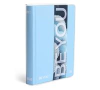BE YOU - Color Light Breeze, agenda scolaire 2025-2026, agenda 12 mois daté, format standard 13,5 cm x 18,2 cm, couverture transparente, journal avec autocollant et marque-page