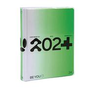 BE YOU Color Neon Agenda scolaire 2023 - 2024 - 12 mois, septembre 2023 - août 2024 - Agenda scolaire avec autocollant et pages de croquis avec couverture transparente, format moyen 12,5 x 16,5 cm