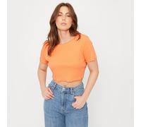 Be You Cropped Rib T-Shirt Mandarine 18 (2XL) Female