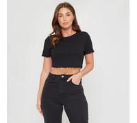 Be You Cropped Rib T-Shirt Noir 16 (XL) Female