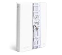 BE YOU - Extra White, Agenda scolaire 2025-2026, 12 mois, septembre 2025 - août 2026, agenda scolaire avec autocollant et pages de croquis avec couverture transparente, grand format 13,5 x 18,2 cm.