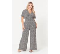 Be You Ladies Mono Wide Leg Printed Jumpsuit Noir/Blanc 12 (M) Female