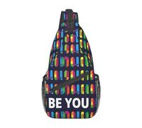 Be You LGBT1 Sac à Dos LGBT Be You, Design Poitrine, bandoulière Confortable, Parfait pour Sport et balades.