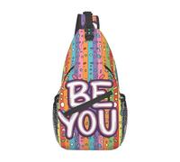 Be You LGBT2 Sac LGBT Poitrine avec Message Be You, modèle Sling Unisexe pour activités Sportives et randonnées.