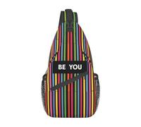 Be You LGBT3 Sac Sling LGBT Be You, Format Poitrine, adapté au Gym, randonnée, Cyclisme, Usage Quotidien.