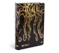 BE YOU - Octopus Small, Agenda scolaire 2025-2026, Agenda 12 mois daté, format facile 12,5 cm x 16,5 cm, couverture transparente, journal avec autocollant et signet, couleur or