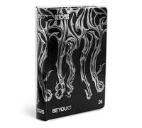 BE YOU - Octopus Small, Agenda scolaire 2025-2026, Agenda 12 mois daté, format facile 12,5 cm x 16,5 cm, couverture transparente, journal avec autocollant et signet, couleur argentée