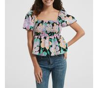 Be You Puff Sleeve Peplum Blouse Floral noir 16 (XL) Female