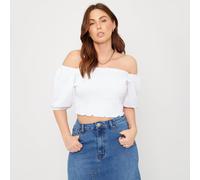 Be You Puff Sleeve Top Womens Blanc 24 (5XL) Female