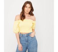 Be You Puff Sleeve Top Womens Citron 18 (2XL) Female