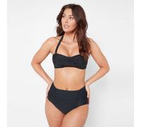 Be You Ruched Front High Waisted Bikini Bottoms Noir 26 (6XL) Female