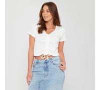 Be You Ruched Rib Top Womens Crème 24 (5XL) Female