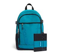 BE YOU - Sac à dos scolaire de loisirs avec poche avant, poche intérieure pour PC, dossier rembourré 28,5 x 42,5 x 16 cm - 24 LT, journal daté 25-26 et bandeau porte-stylos, kit couleur pétrole