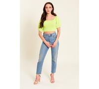 Be You Shirred Crop Top Womens Citron vert 22 (4XL) Female