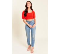 Be You Shirred Crop Top Womens Rouge 18 (2XL) Female