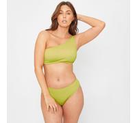 Be You Textured One Shoulder Bikni Top Citron vert 18 (2XL) Female