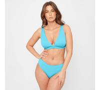 Be You Textured Triangle Bikini Top Aqua 14 (L) Female
