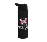 Be You The World Will Adjust Cute Lover Zebra Glasses Stainless Steel Insulated Water Bottle